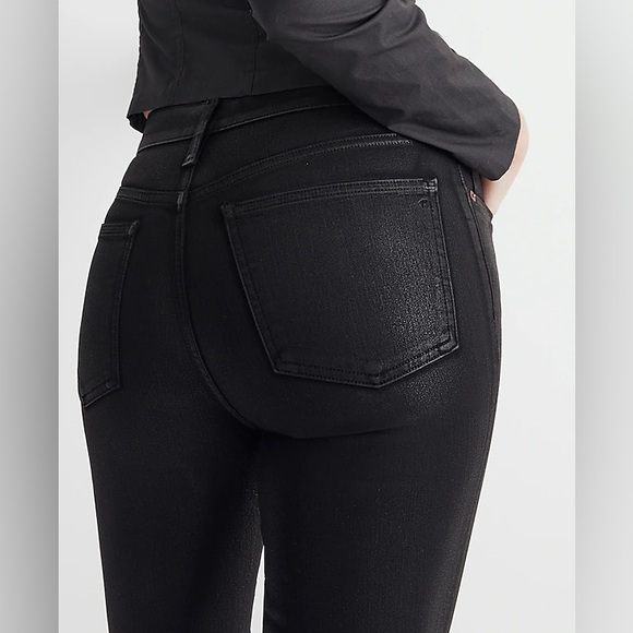 Madewell - NWT - Kick Out Jeans in True Black Wash: Coated Edition - W 27 - Picture 5 of 10